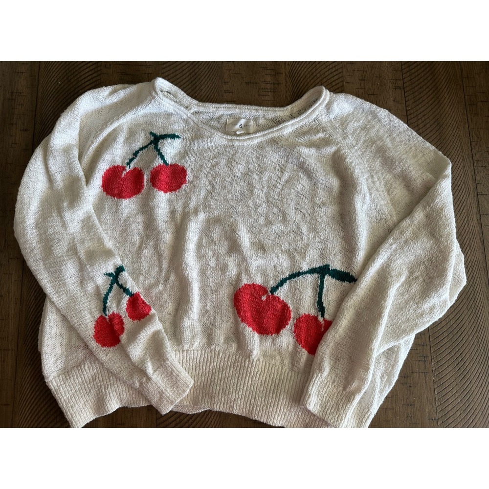 Lou & Grey Light Knit Cherry Graphic Sweater